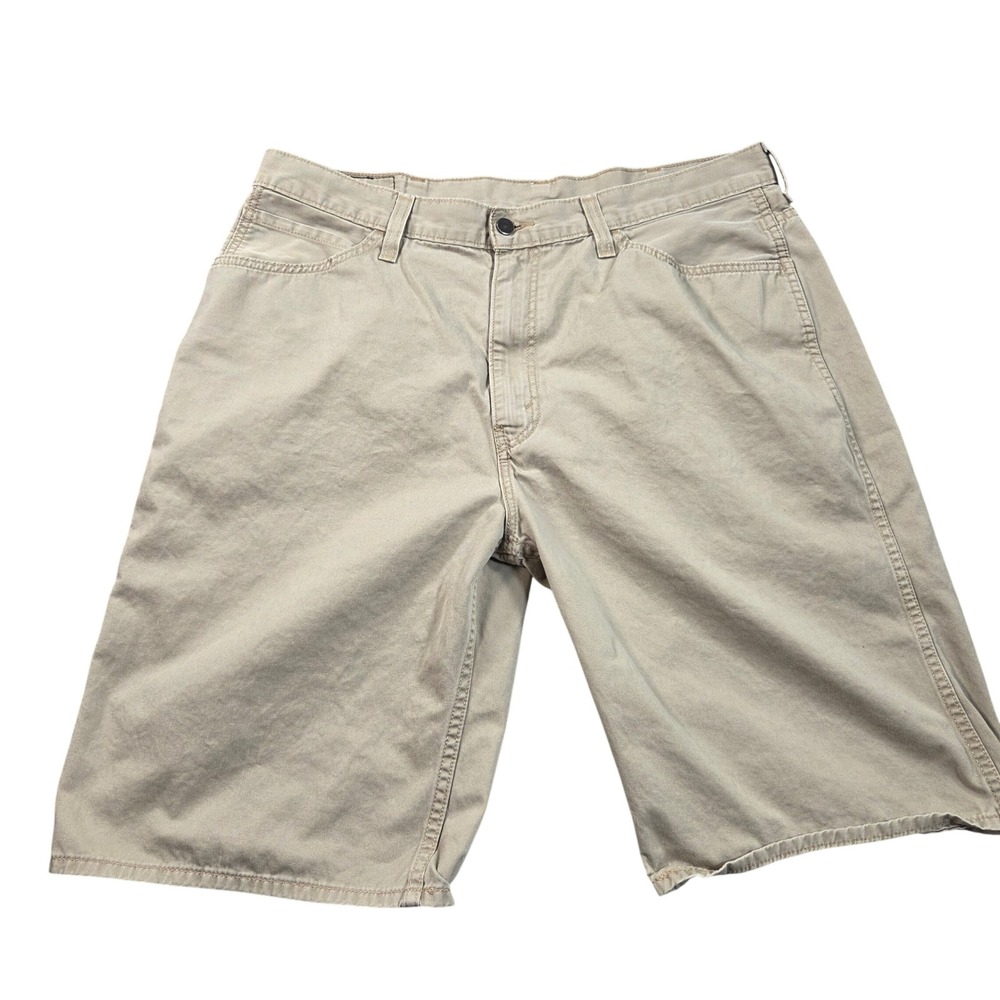 Levis 569 Loose Straight Shorts Mens 38 (fits 37) Khaki Tan Cotton Relaxed Fit